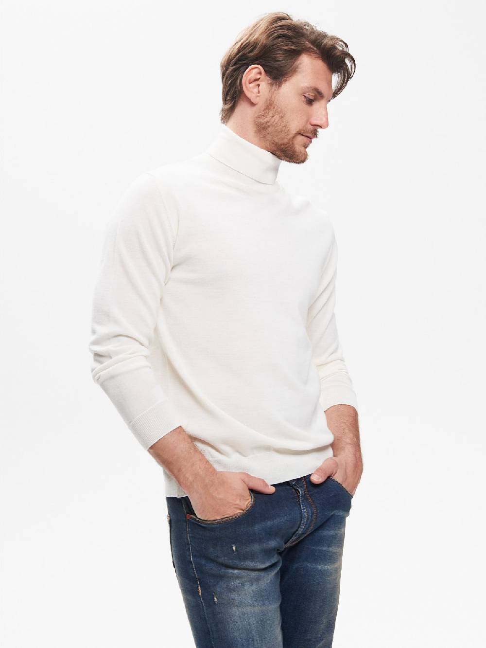 Rinascimento Maglia Dolcevita Uomo Basic Avorio QB24 Convenienza