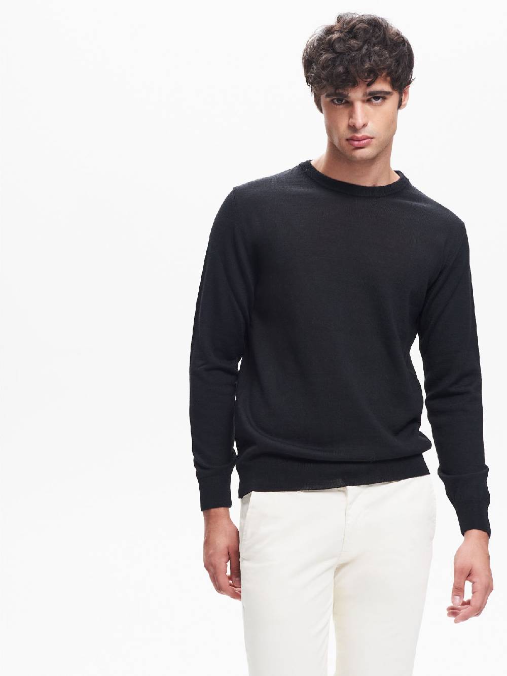 Rinascimento Maglia Girocollo Uomo Basic Nero QB24 Saldi Di Fabbrica