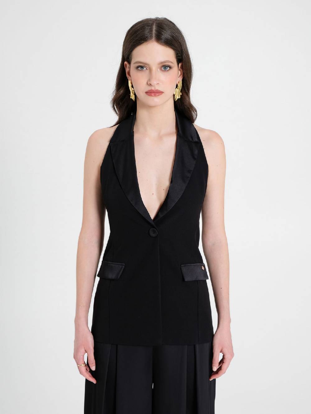 Rinascimento Gilet con dettagli in Raso Liquidazione