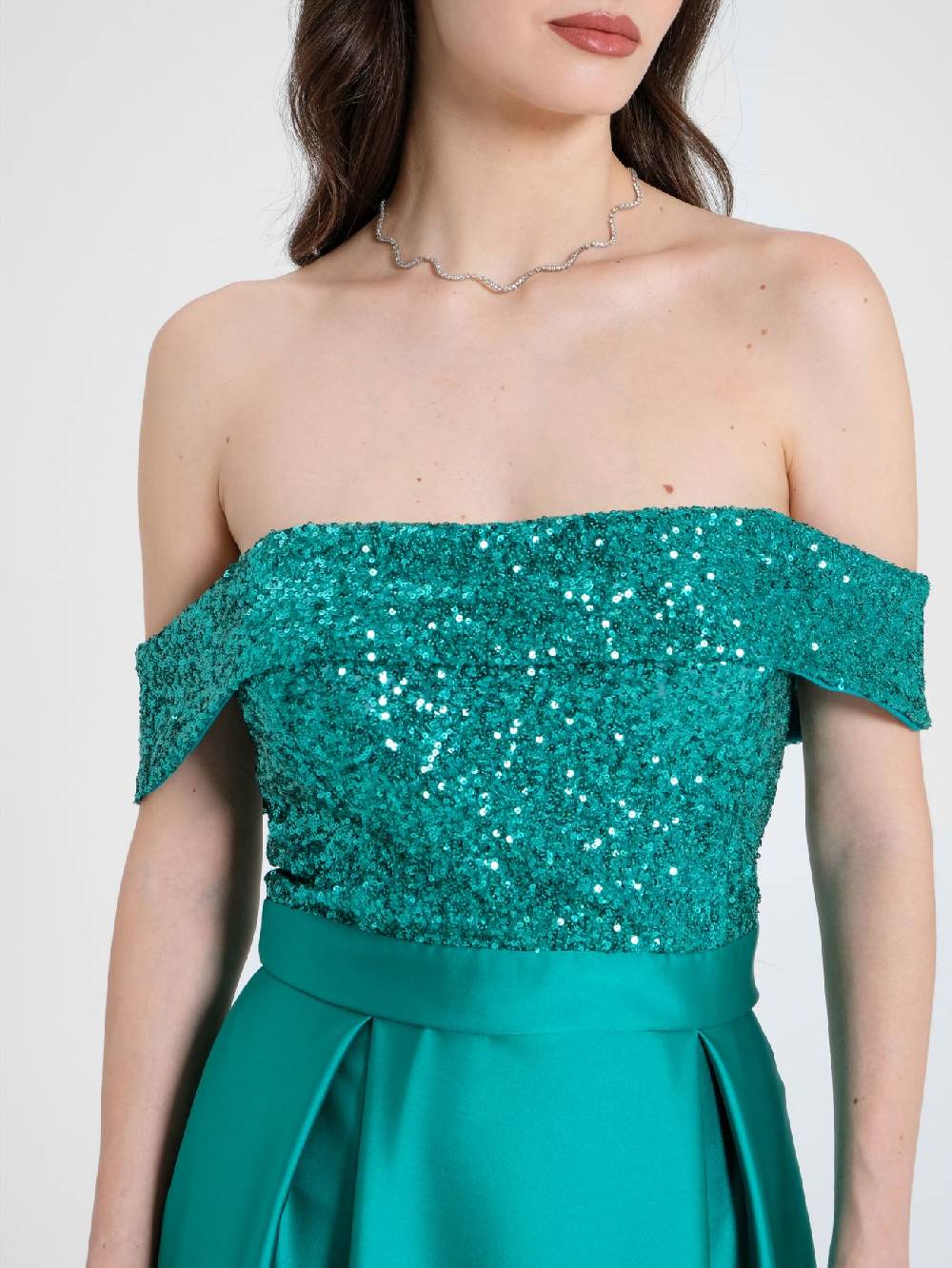 Rinascimento Abito Lungo Paillettes & Raso Donna Sconti VIP