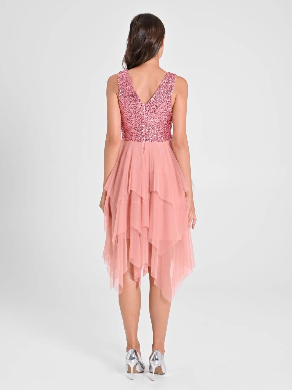 Rinascimento Abito in Tulle e Paillettes Rosa Super Saving Price