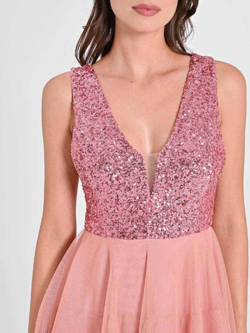 Rinascimento Abito in Tulle e Paillettes Rosa Super Saving Price