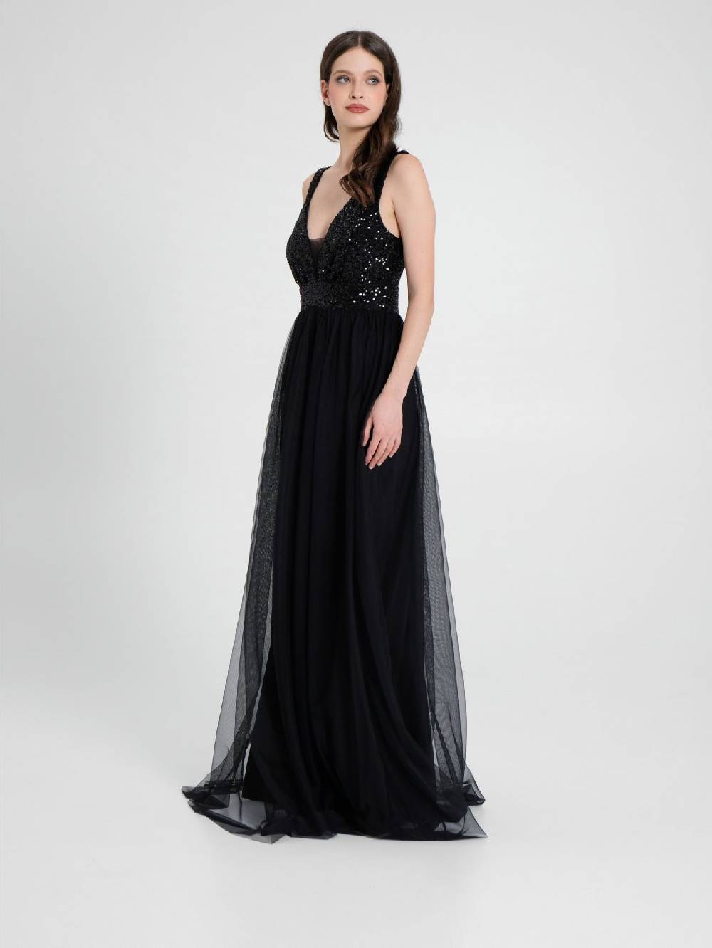 Rinascimento Abito Lungo Paillettes & Tulle Fino al 50% di sconto