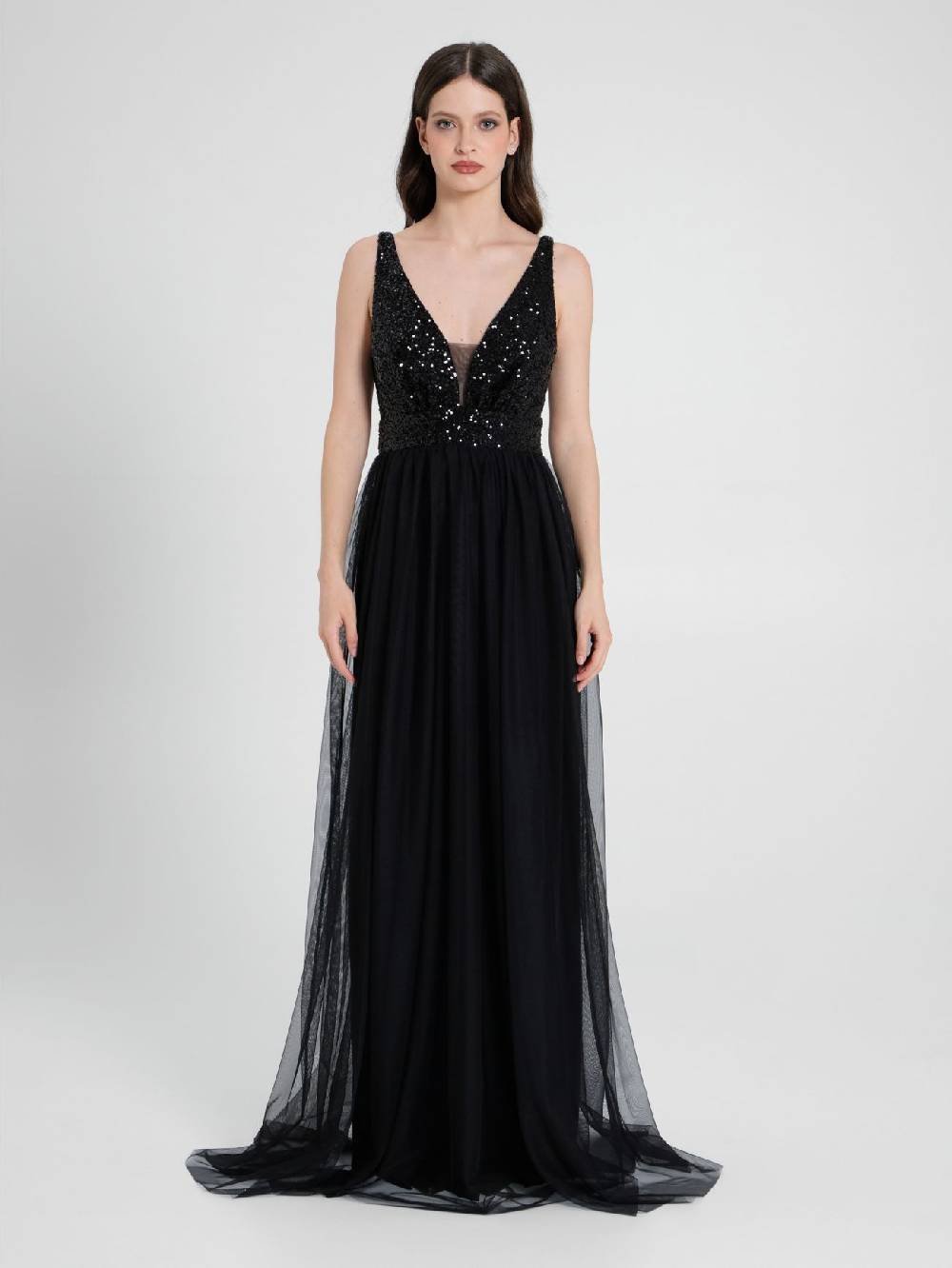 Rinascimento Abito Lungo Paillettes & Tulle Fino al 50% di sconto