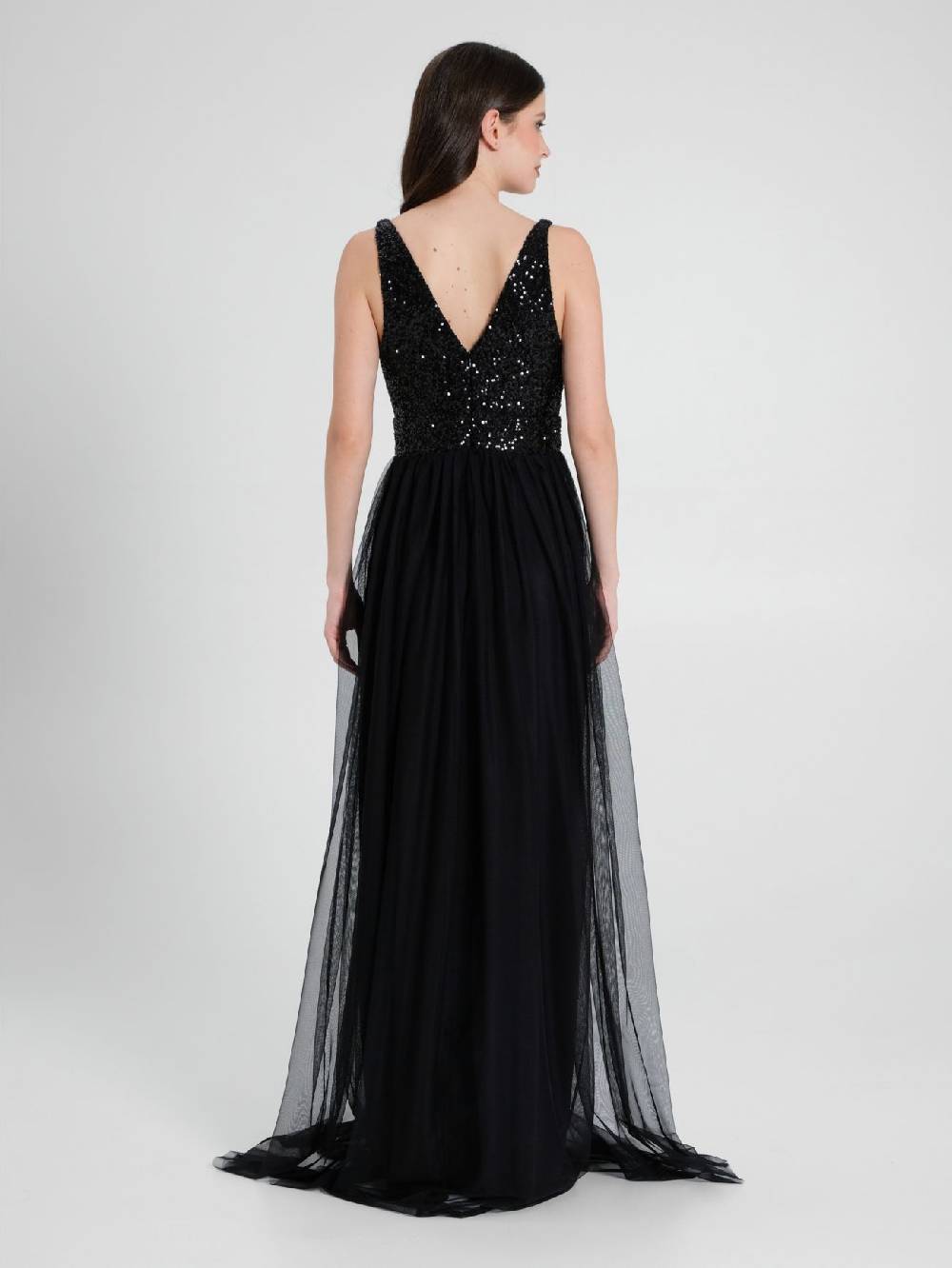 Rinascimento Abito Lungo Paillettes & Tulle Fino al 50% di sconto