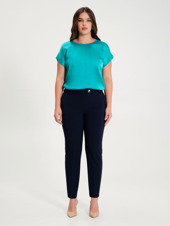 Rinascimento Pantaloni Curvy Blu Navy Duty-free