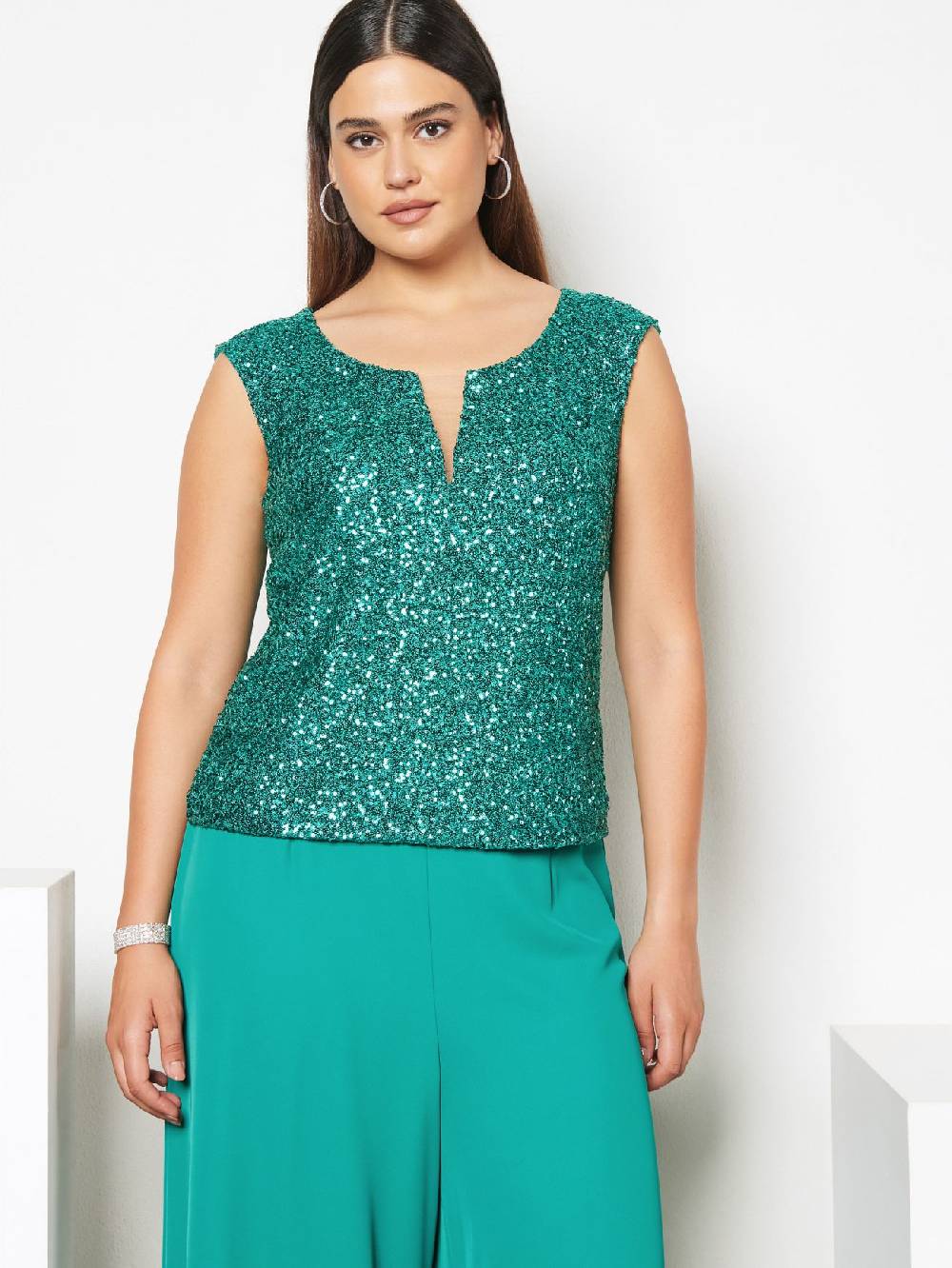 Rinascimento Top Curvy Paillettes Vendita