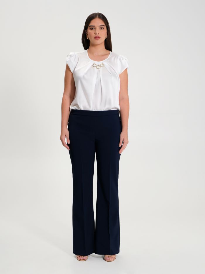 Rinascimento Pantaloni Curvy a Palazzo in Tessuto Tecnico Hotsell