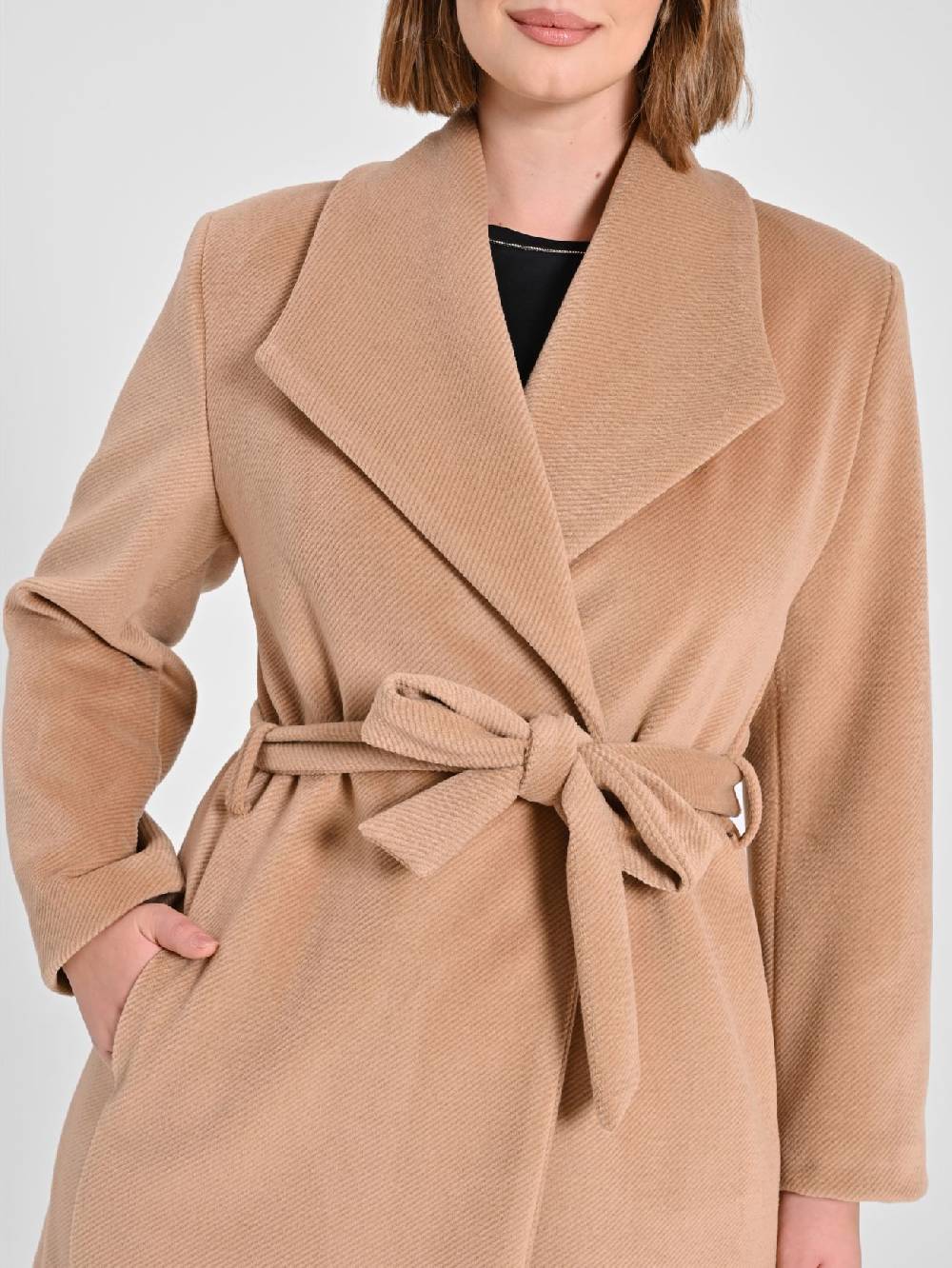 Rinascimento Cappotto Curvy Vestaglia Cammello Moda