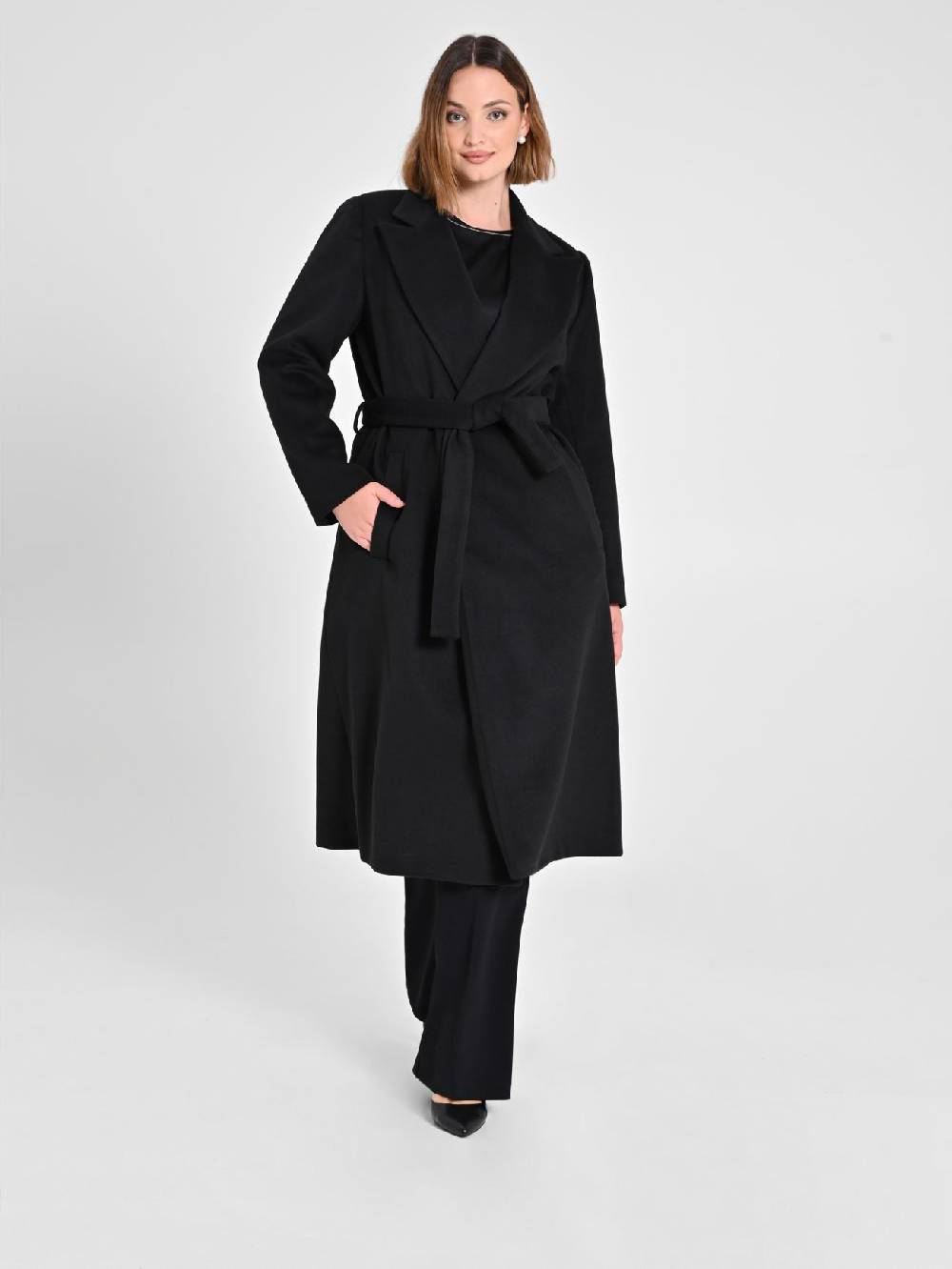 Rinascimento Cappotto Curvy Nero Spedizione gratuita
