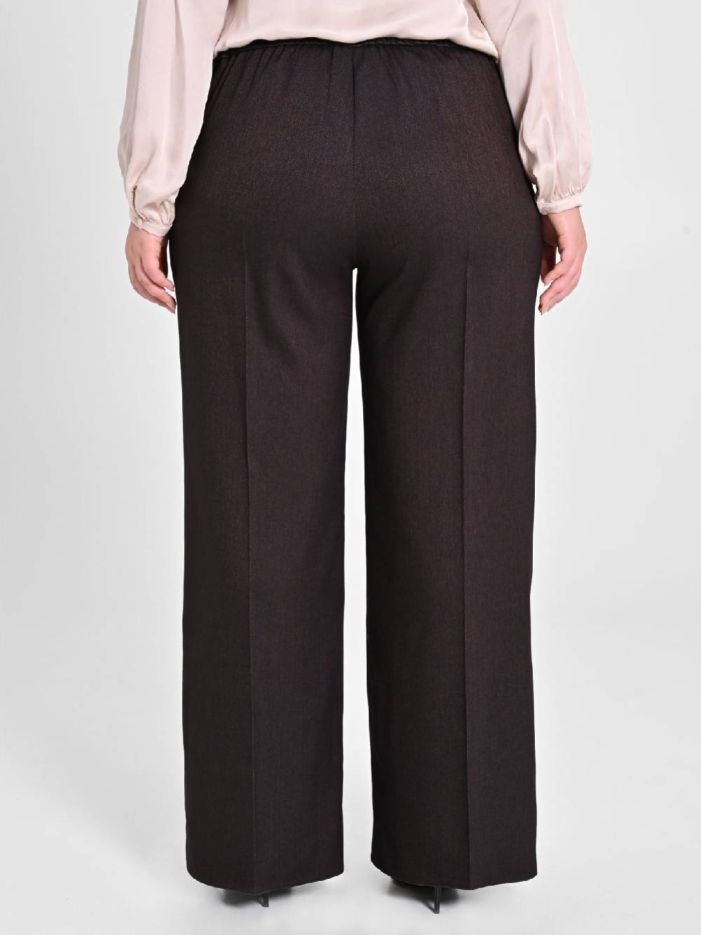 Rinascimento Pantaloni Curvy in Poliviscosa Marrone Negozio online di fabbrica