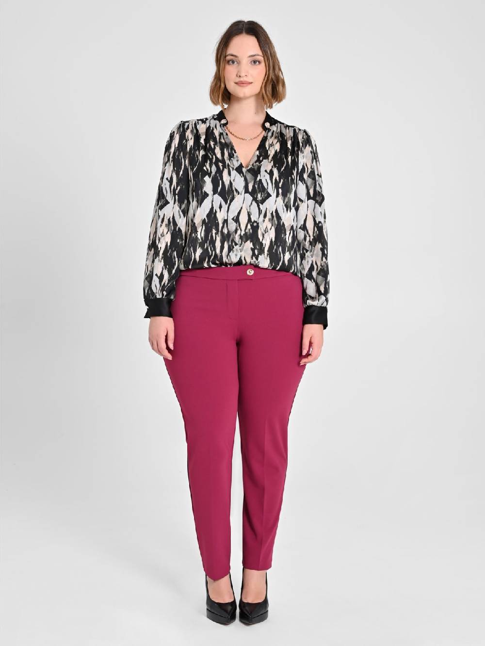 Rinascimento Pantaloni Curvy Skinny Bordeaux Black Friday