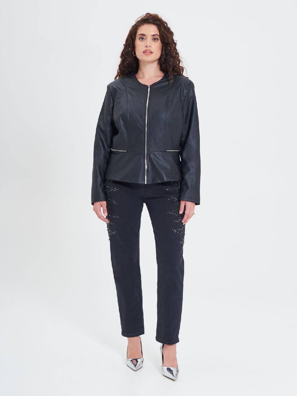 Rinascimento Giubbino Curvy in similpelle con Baschina Cyber Monday
