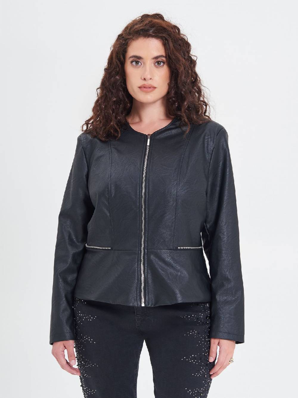 Rinascimento Giubbino Curvy in similpelle con Baschina Cyber Monday