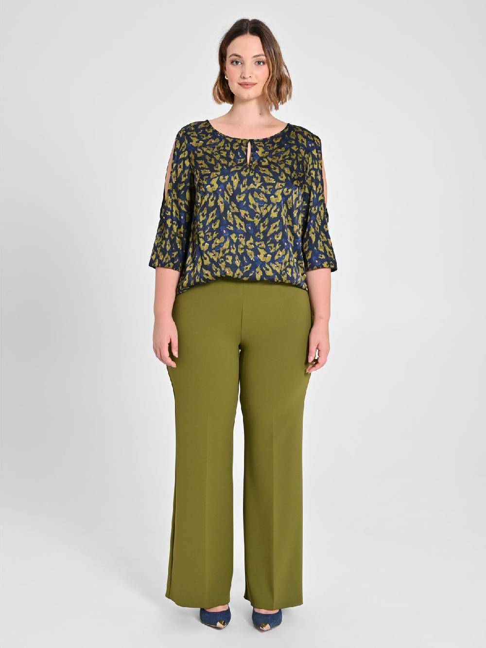 Rinascimento Pantaloni Curvy Verde Muschio Offerta Anniversario
