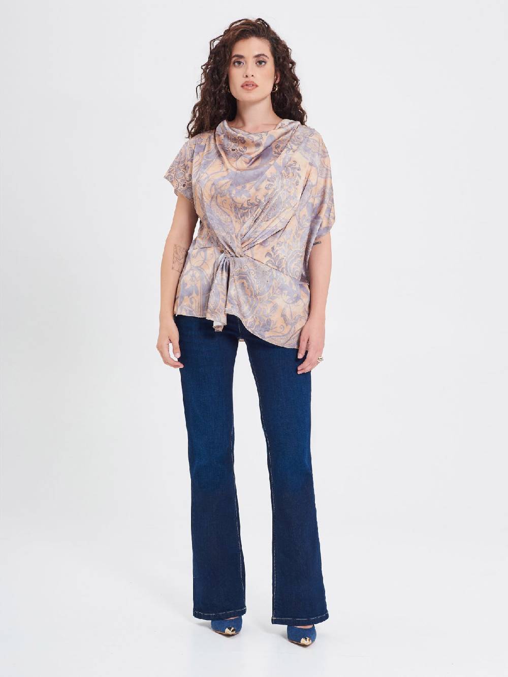 Rinascimento Blusa Curvy stampa Cachemire Smaltimento dello stoccaggio