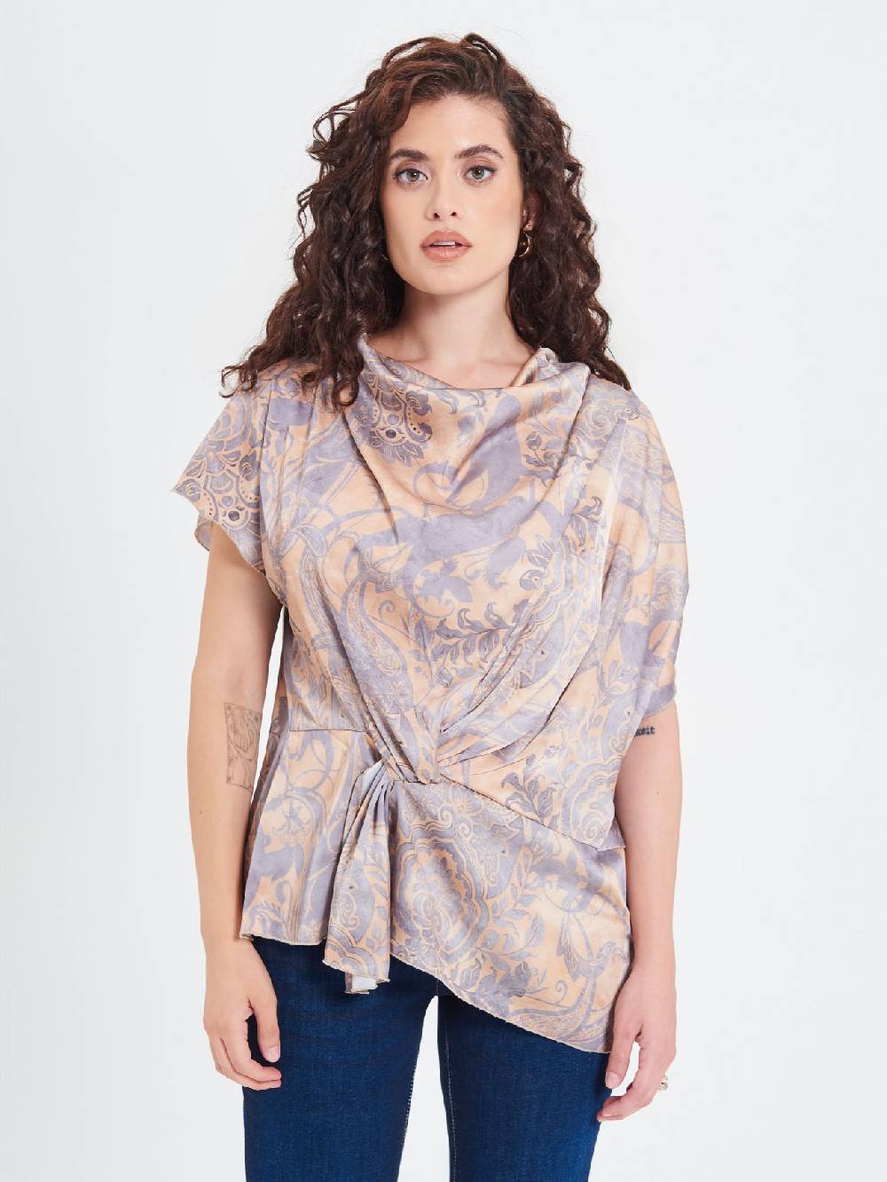 Rinascimento Blusa Curvy stampa Cachemire Smaltimento dello stoccaggio
