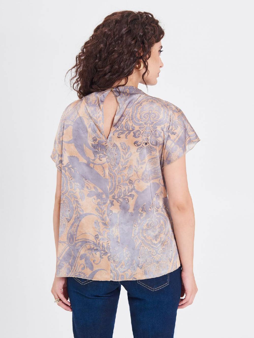 Rinascimento Blusa Curvy stampa Cachemire Smaltimento dello stoccaggio