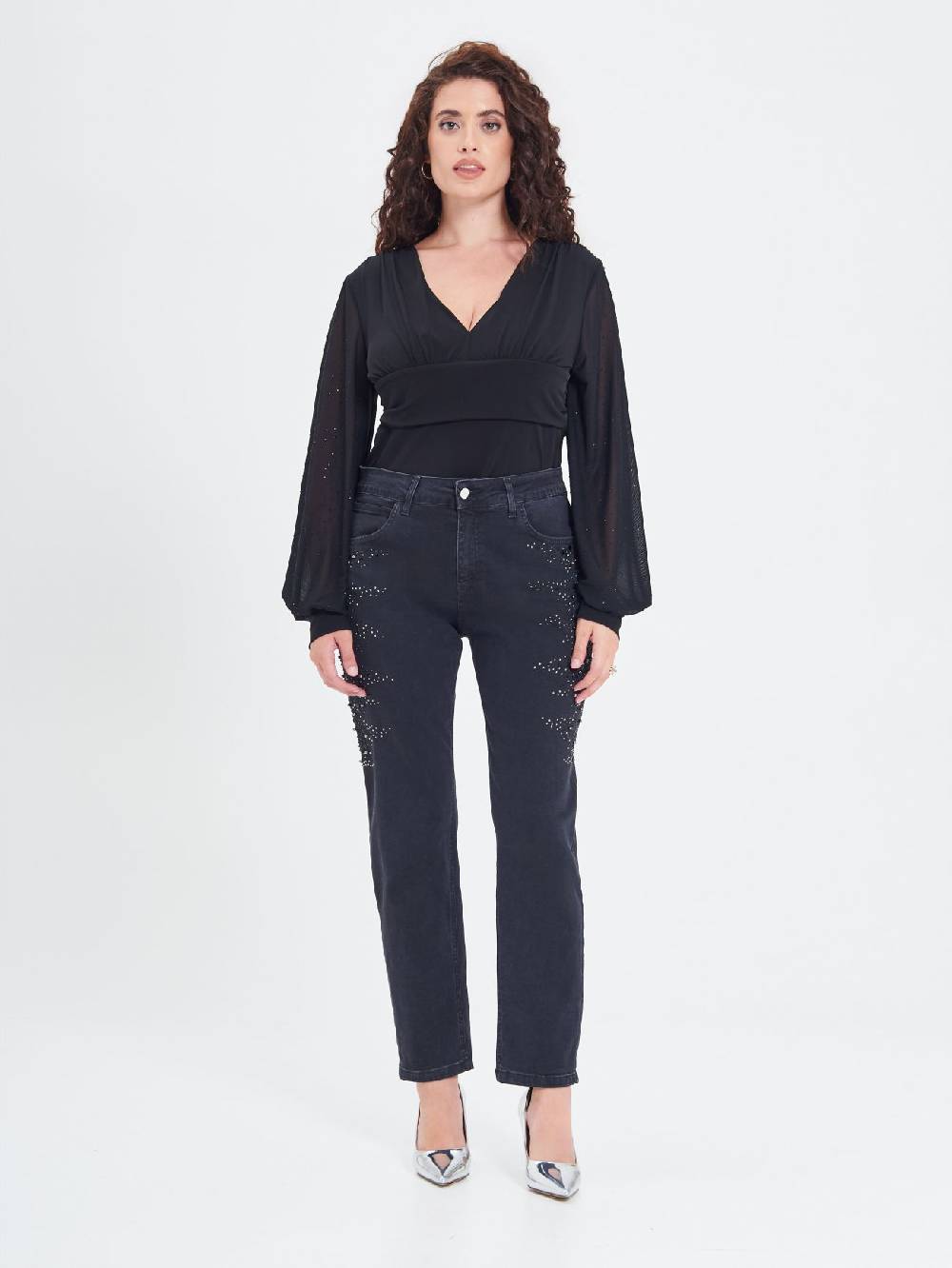 Rinascimento Jeans Curvy Borchie & Strass Offerte esclusive