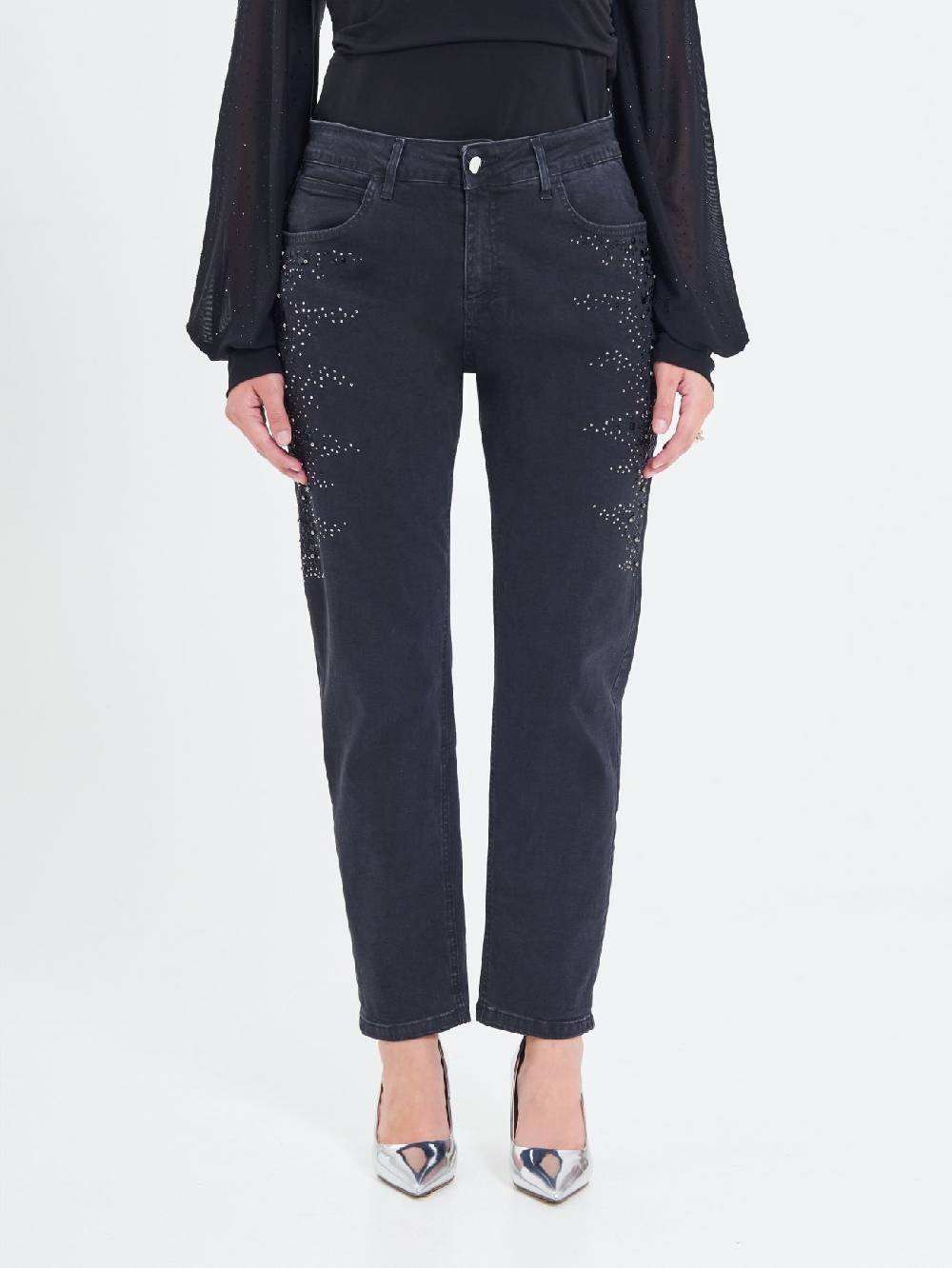 Rinascimento Jeans Curvy Borchie & Strass Offerte esclusive