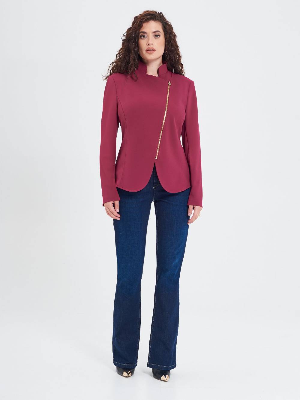 Rinascimento Giacca Curvy Bordeaux Grandi sconti