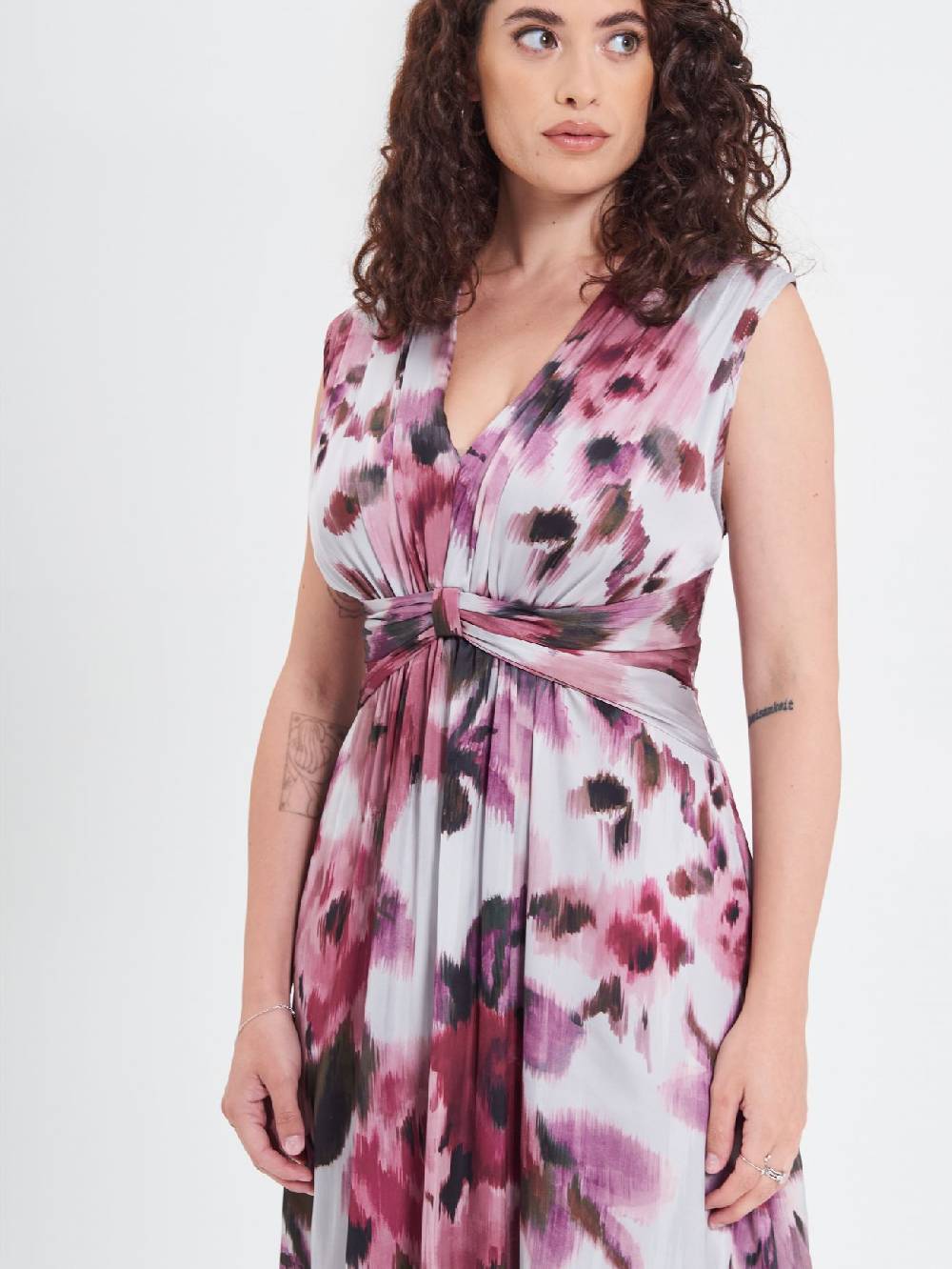 Rinascimento Abito Curvy stampa Fiori Astratti Offerte speciali