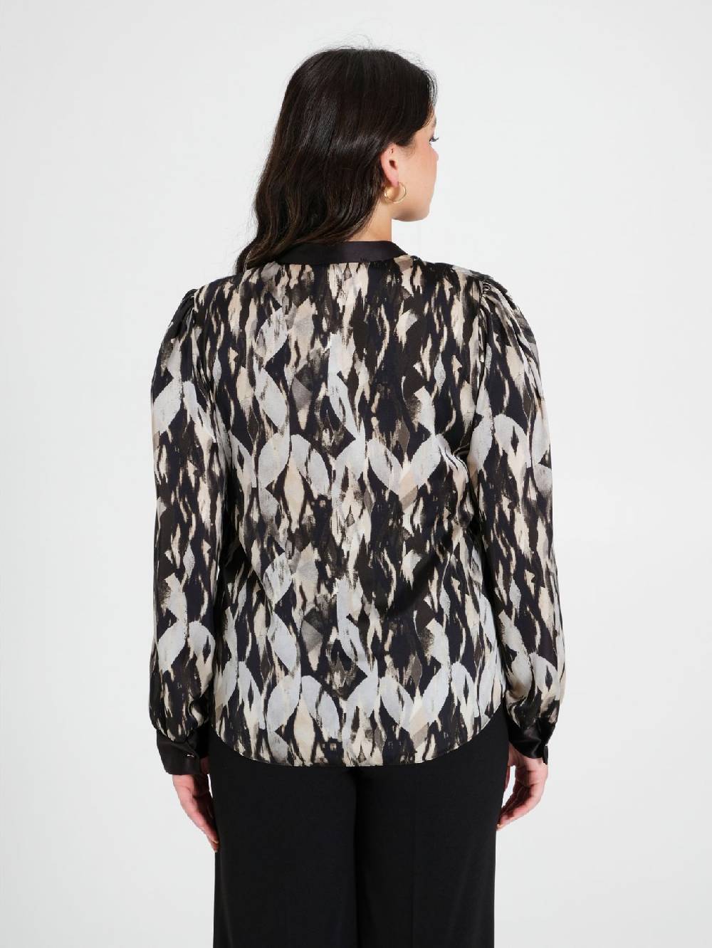 Rinascimento Blusa Curvy stampa Black & White Sconti VIP