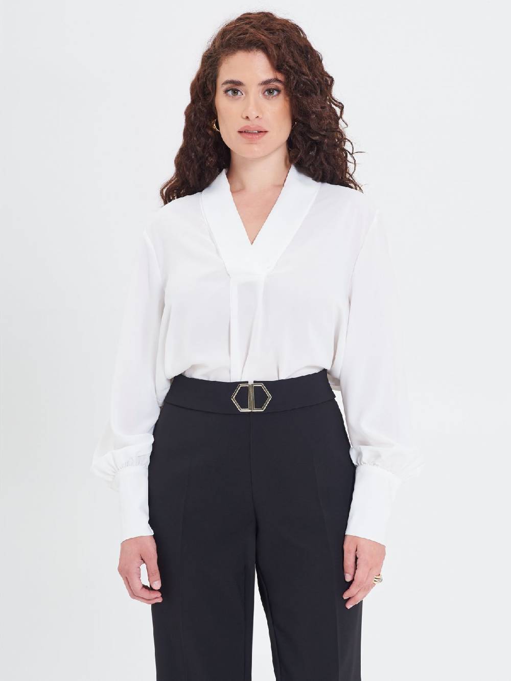 Rinascimento Blusa Curvy Bianca Ritorno libero