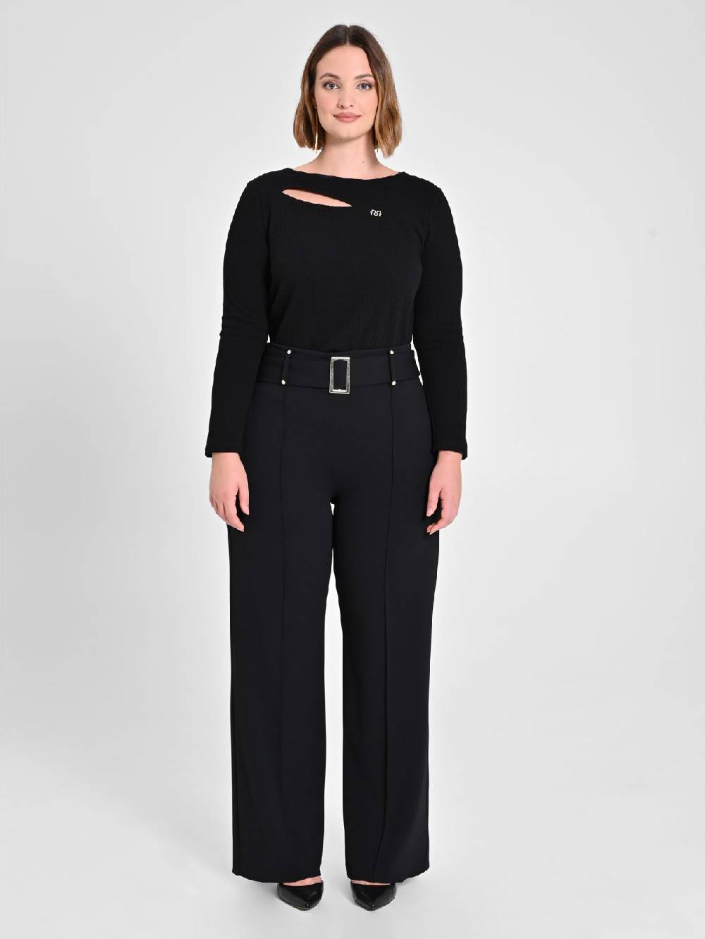 Rinascimento Pantaloni Curvy Neri Fino al 65% di sconto