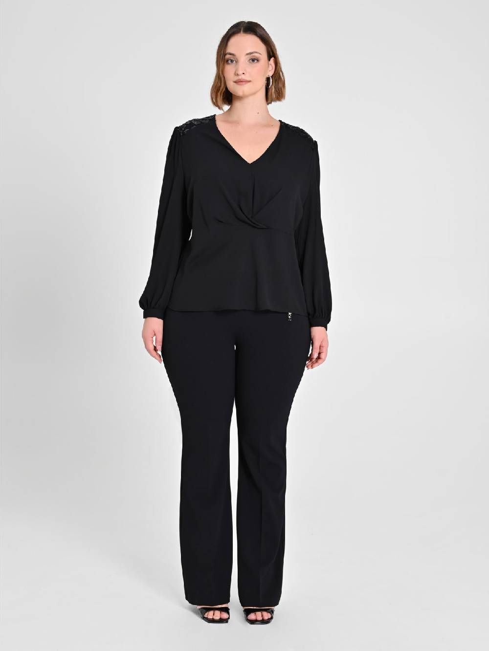 Rinascimento Pantaloni Curvy Neri Offerta speciale della fabbrica