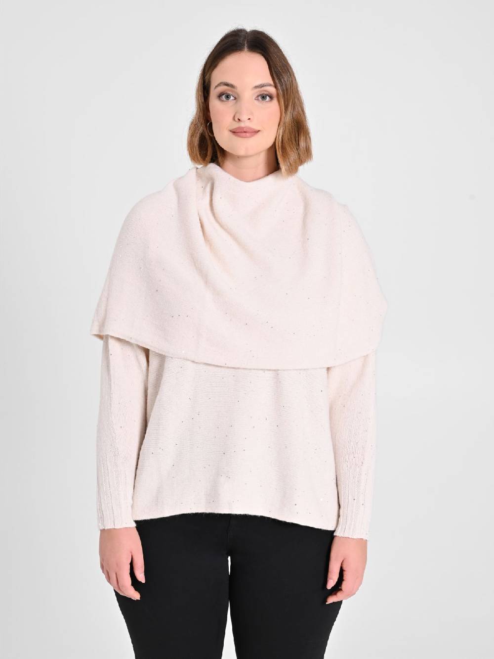 Rinascimento Collo in Maglia Curvy Scaldaspalle Beige Fino al 55% di sconto