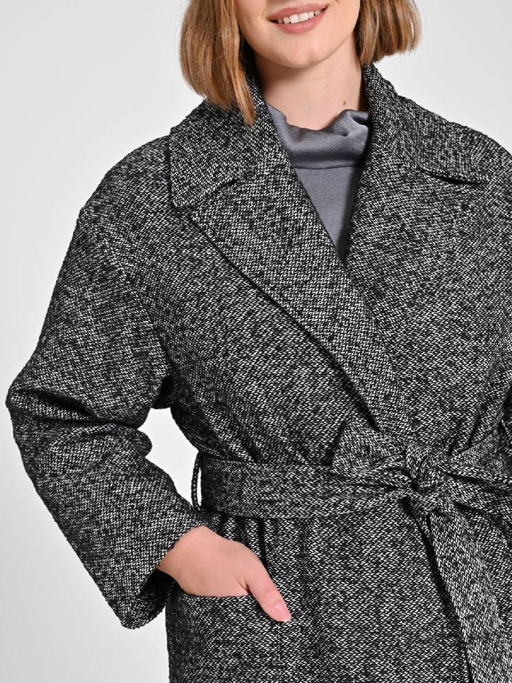 Rinascimento Cappotto Curvy Black & White Discount Store per i nuovi prodotti