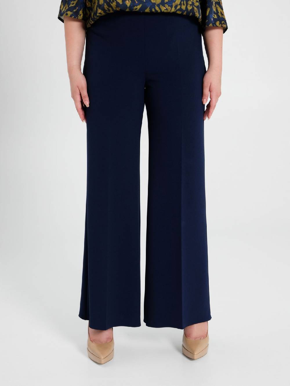 Rinascimento Pantaloni Curvy Palazzo Blu Enormi sconti
