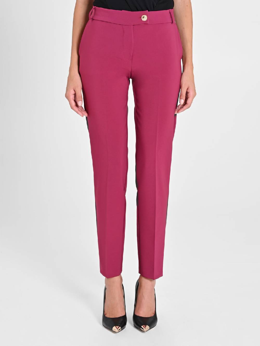 Rinascimento Pantaloni Straight in Tessuto Tecnico Bordeaux Limitato a 3 giorni