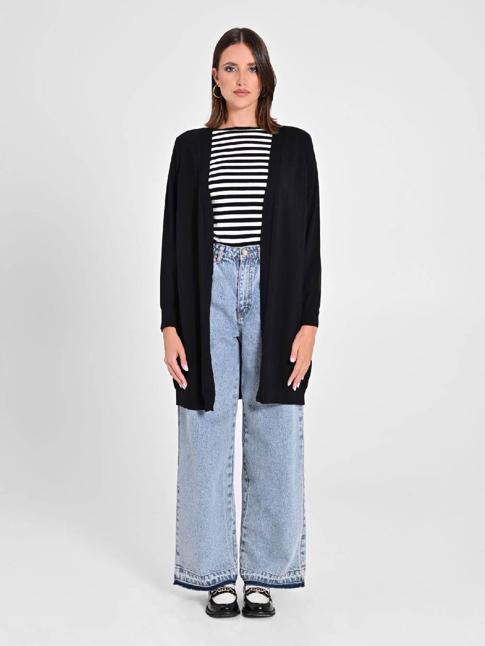 Rinascimento Cardigan Nero in Maglia Italy