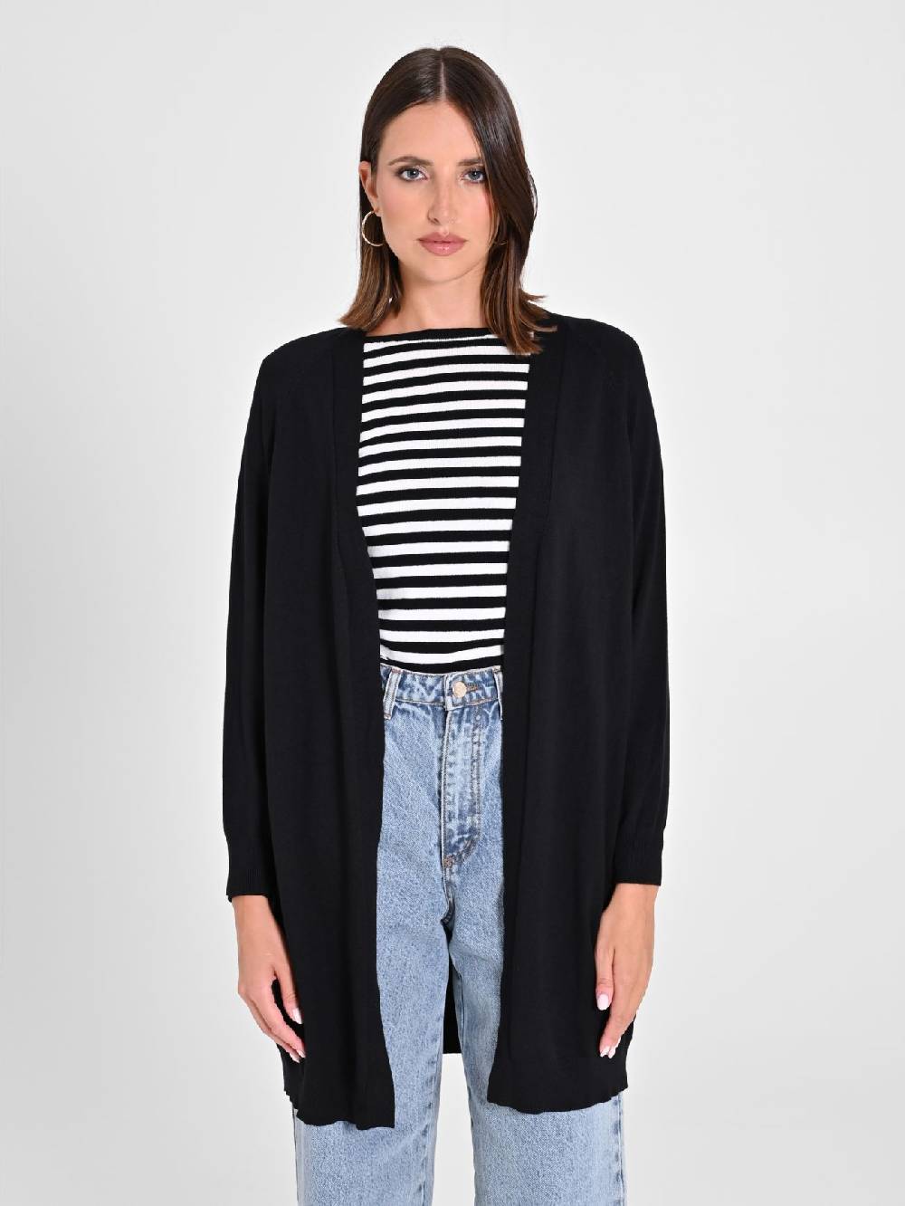 Rinascimento Cardigan Nero in Maglia Italy