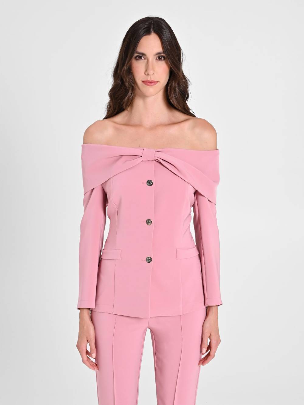 Rinascimento Giacca con Fiocco Rosa Antico Nuovo