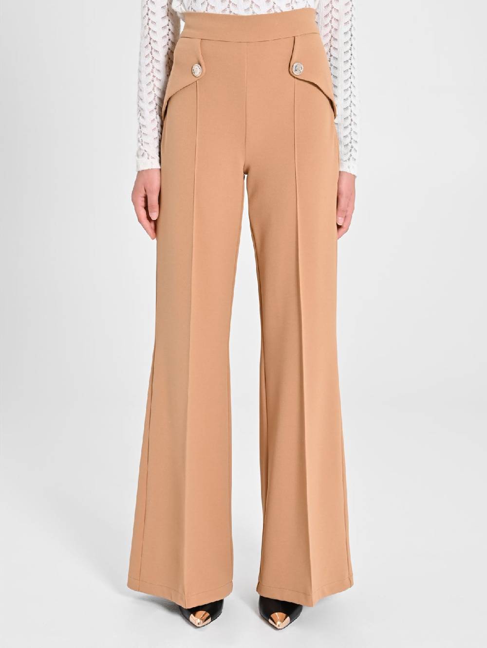 Rinascimento Pantaloni Palazzo con Bottoni Dorati Negozi Online