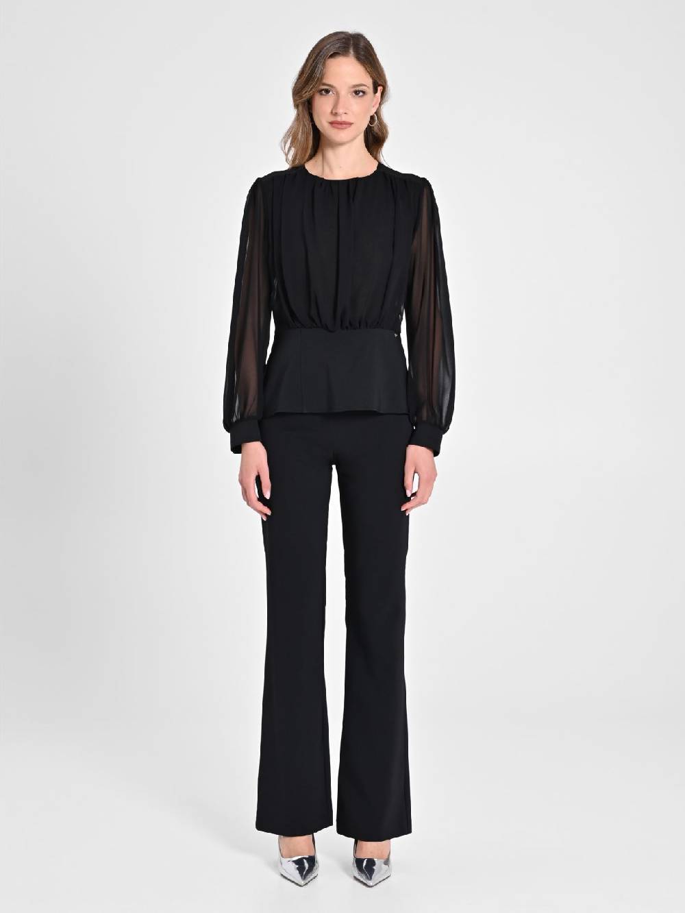 Rinascimento Blusa in Georgette Consegna Veloce