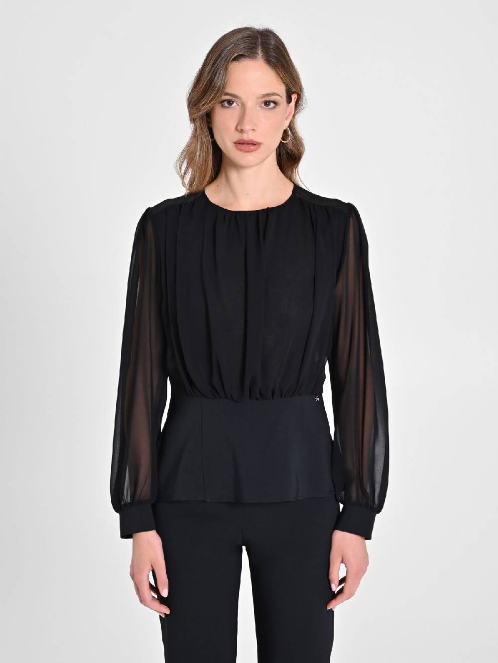 Rinascimento Blusa in Georgette Consegna Veloce