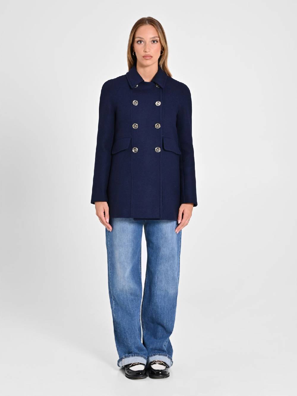 Rinascimento Cappotto Doppiopetto Blu Fino Al -60%