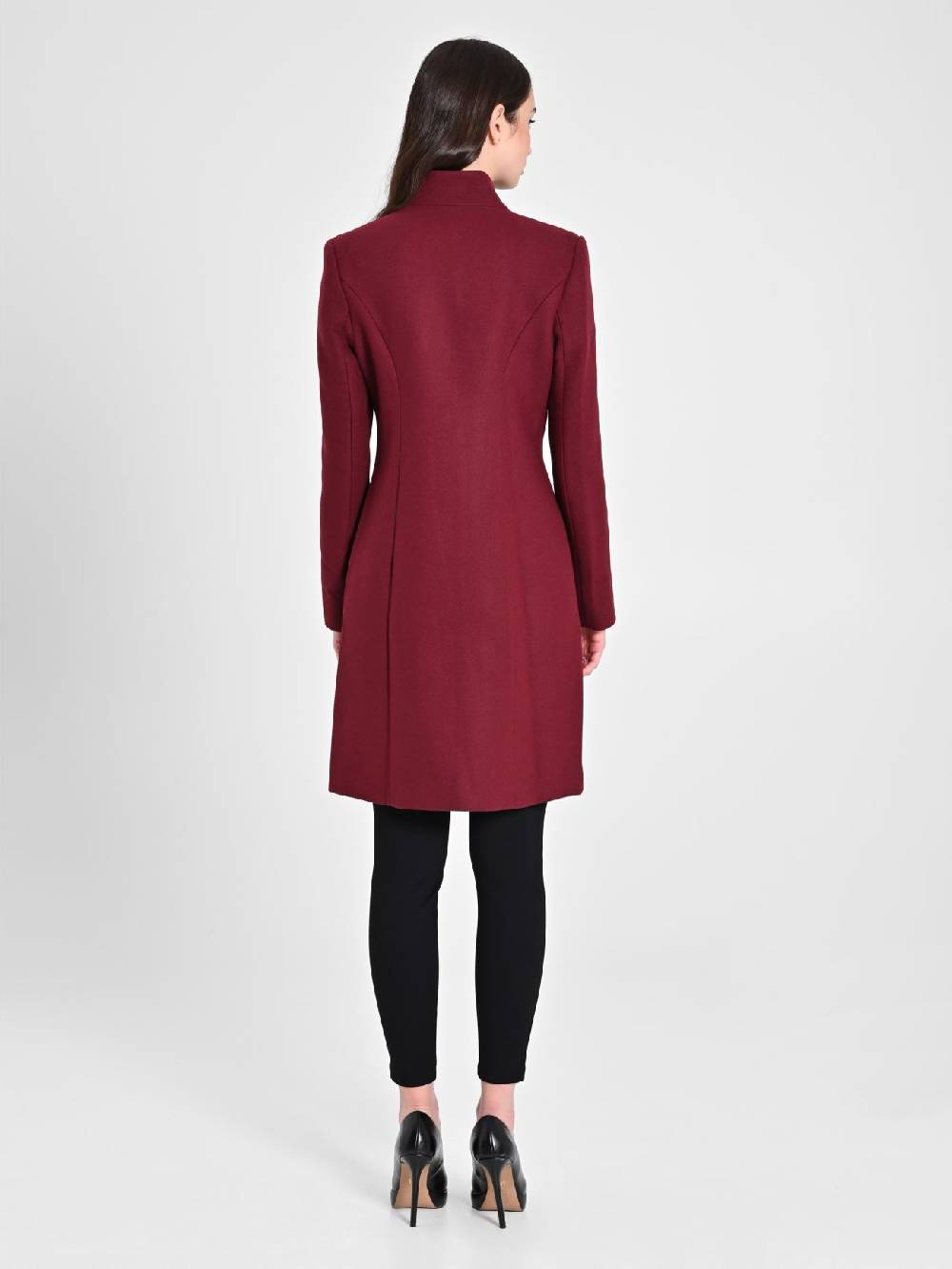 Rinascimento Cappotto Bordeaux con Collo in Piedi Shopping Online