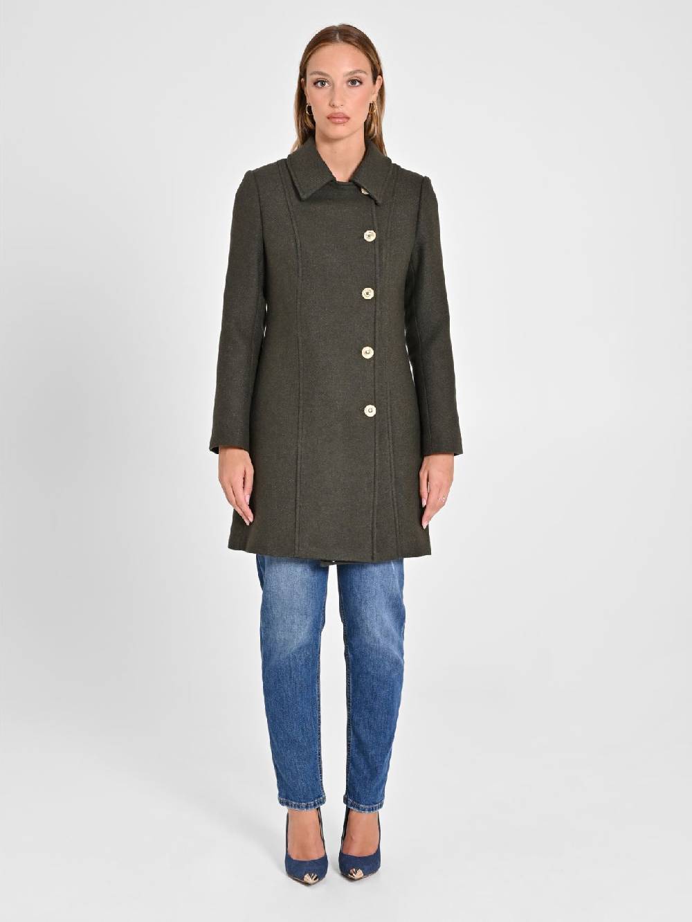 Rinascimento Cappotto Verde Muschio Prezzo Ridotto