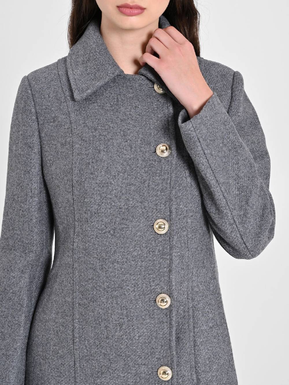 Rinascimento Cappotto Grigio con Bottoni Dorati Sottocosto