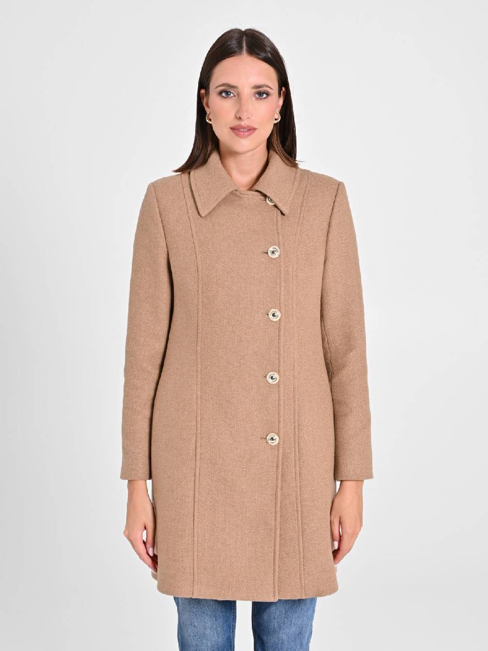 Rinascimento Cappotto Cammello con Bottoni Dorati Convenienza