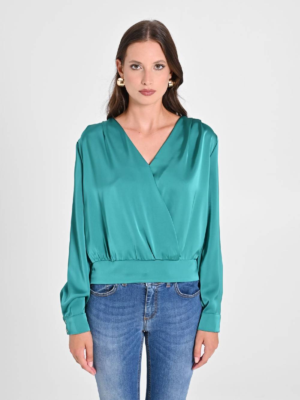 Rinascimento Blusa incrociata in Raso I Più Venduti