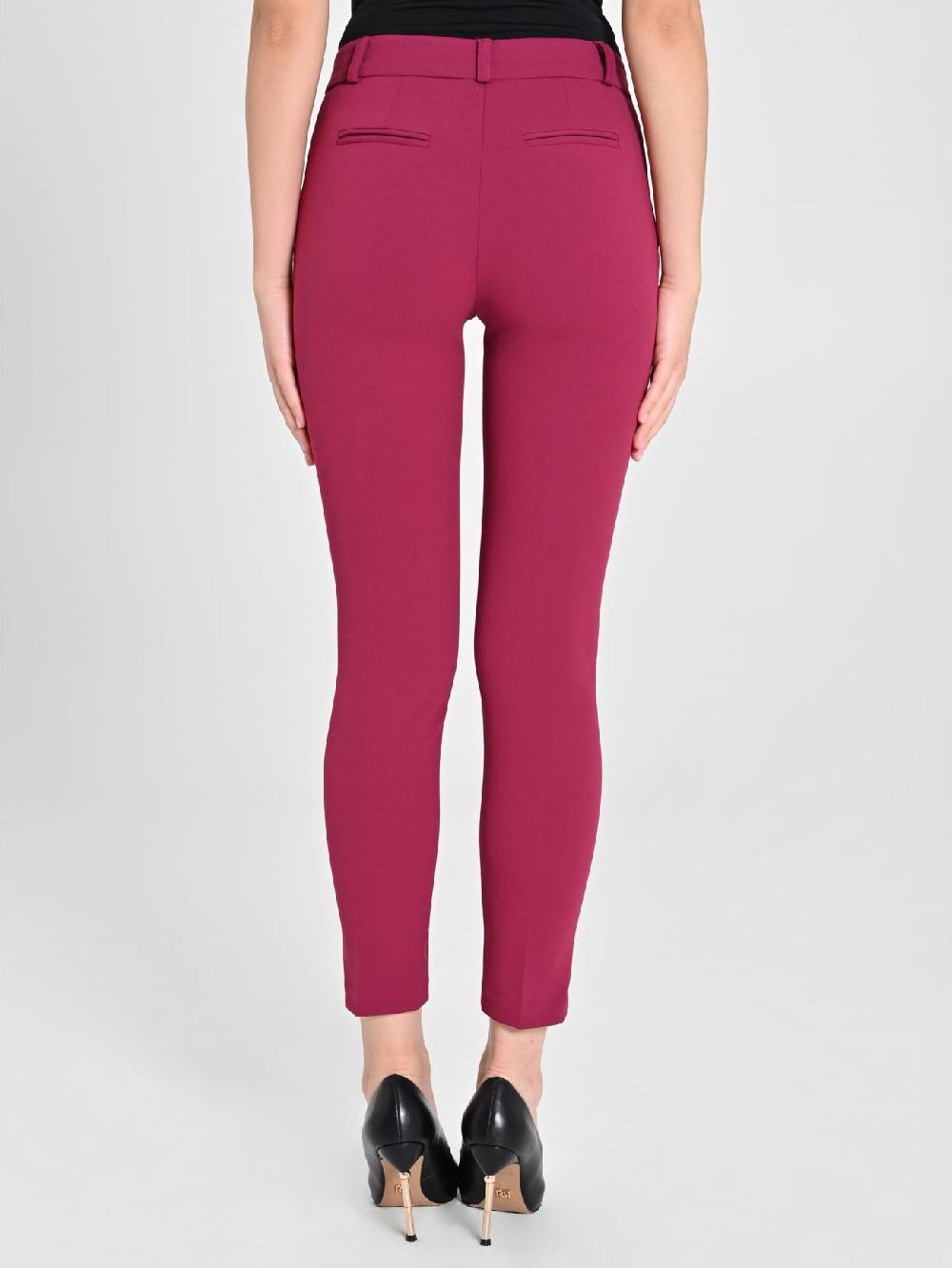 Rinascimento Pantaloni Straight in Scuba mano Crepe Bordeaux Vendite Flash