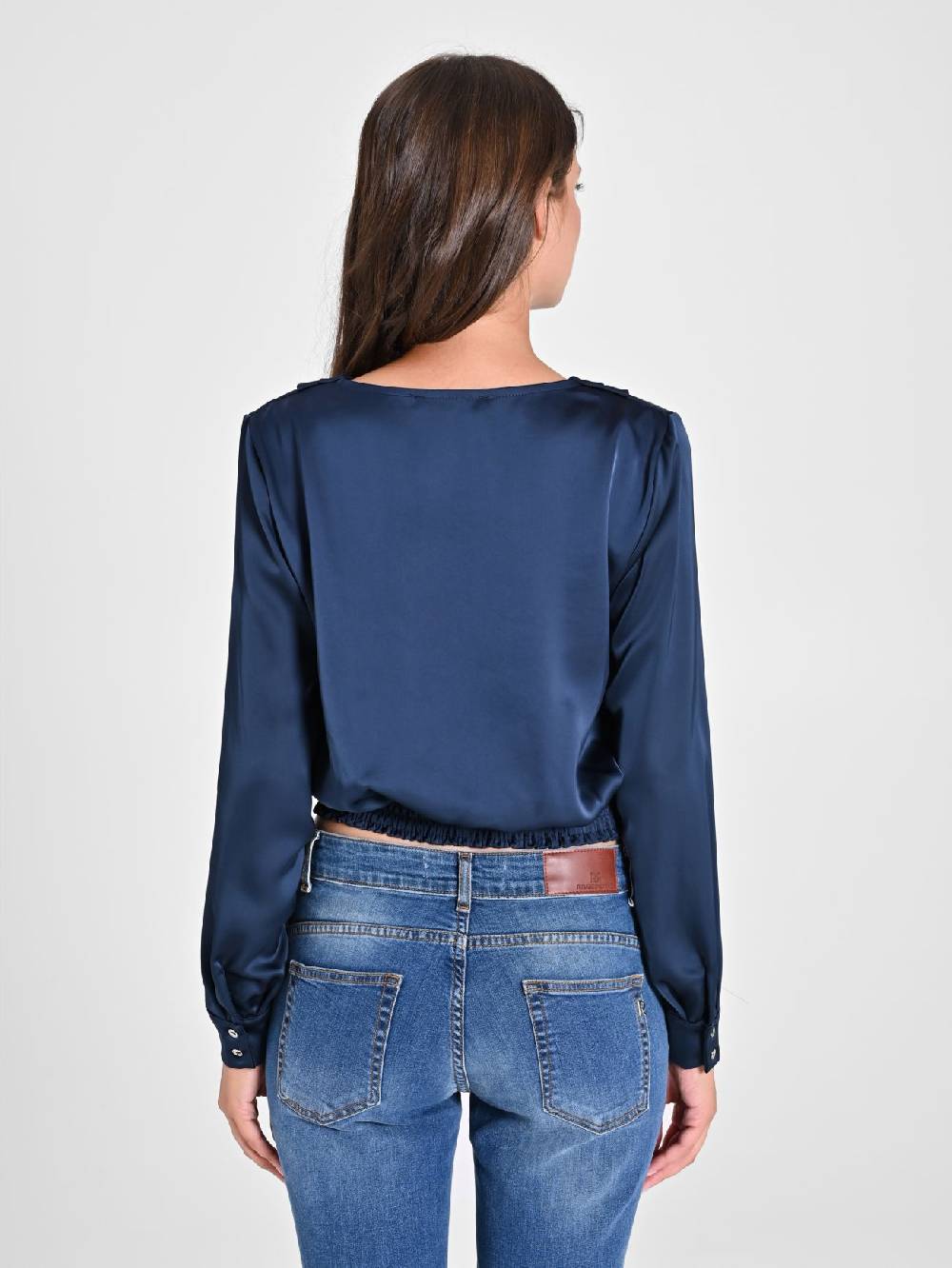 Rinascimento Blusa incrociata in Raso Moda