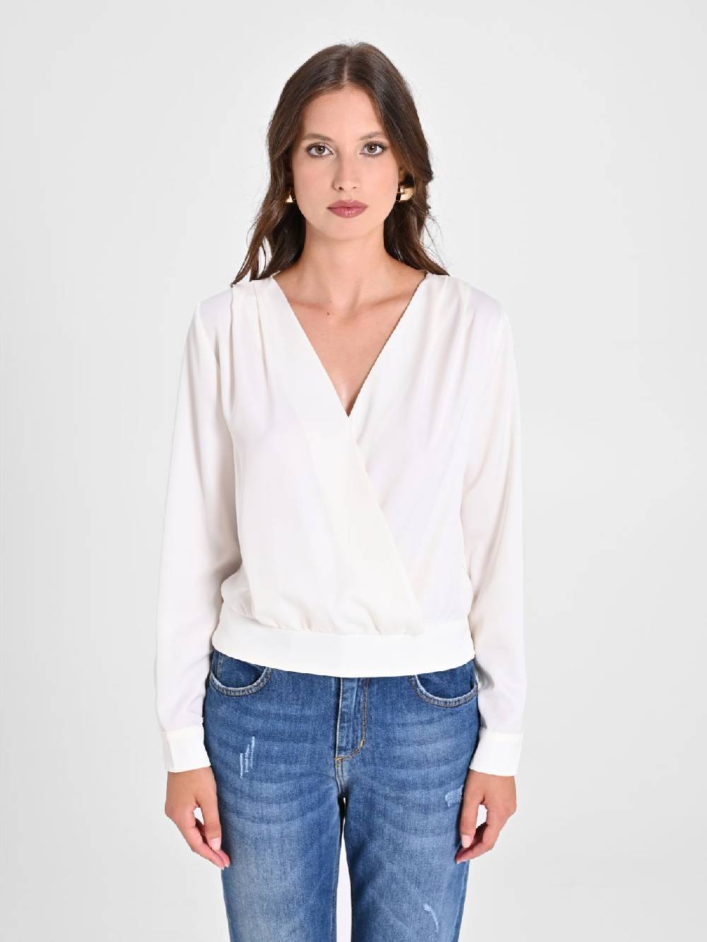 Rinascimento Blusa incrociata in Raso Spedizione gratuita