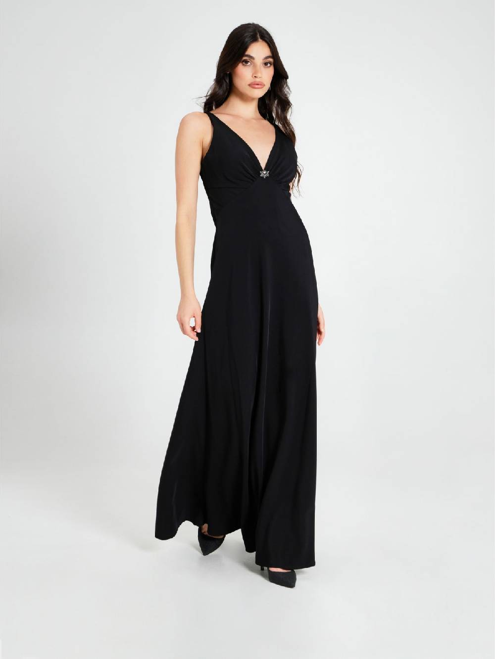 Rinascimento Abito Lungo in Cady Nero Latest fashion